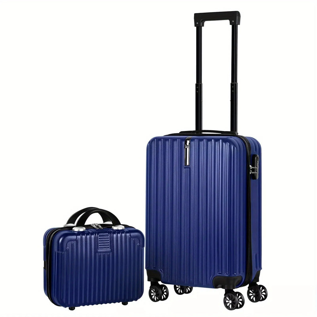Aluminium alloy luggage and mini box travel set with matching 14in and 20in trunks in towel colour