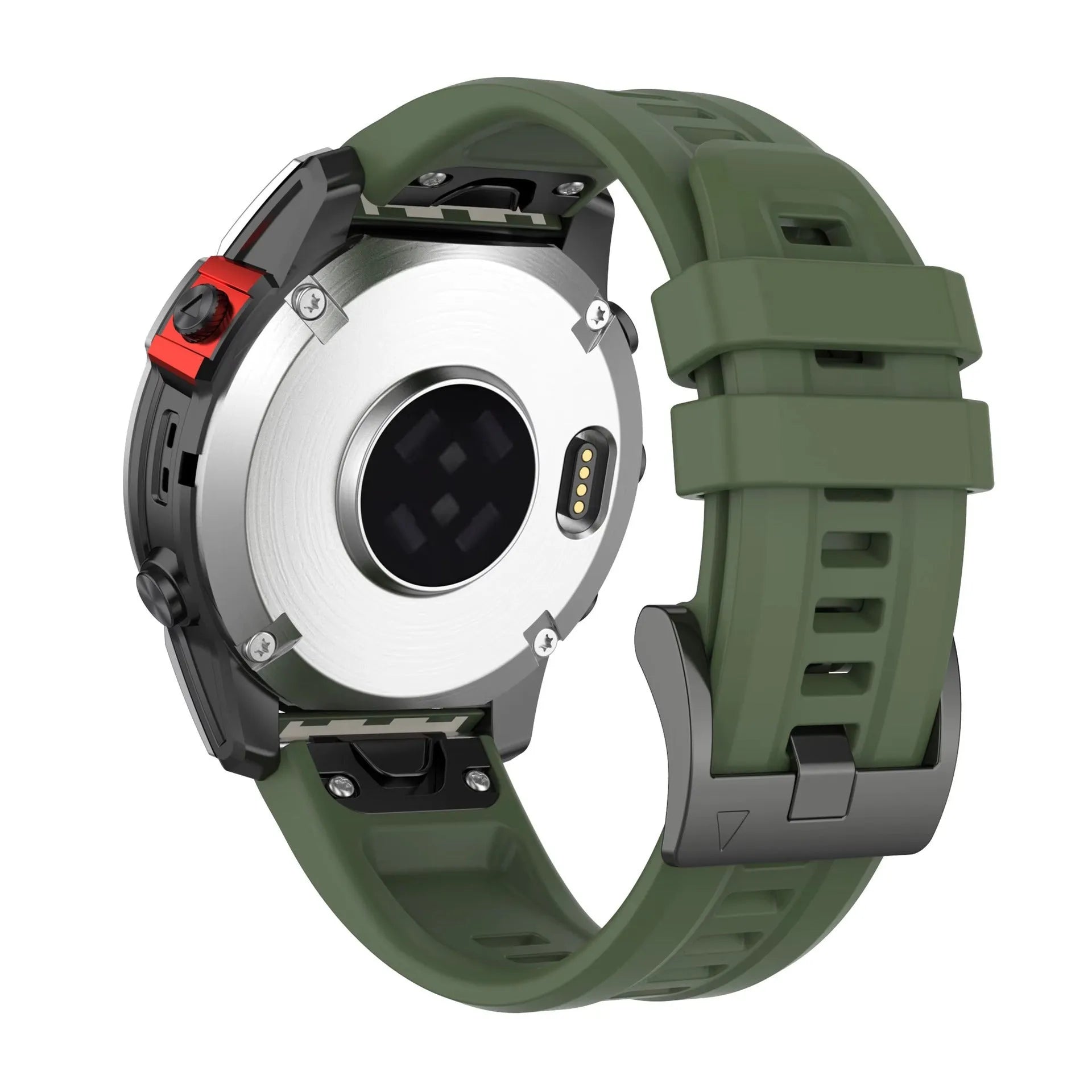 Jiaming Fenix7 quick release silicone sports watchband in multiple colours showing 20mm, 22mm, and 26mm width options