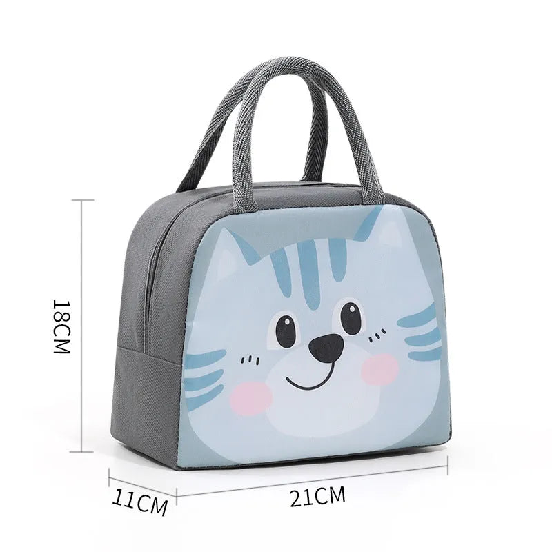 Cartoon insulated lunch box bag in Oxford cloth with aluminium foil lining