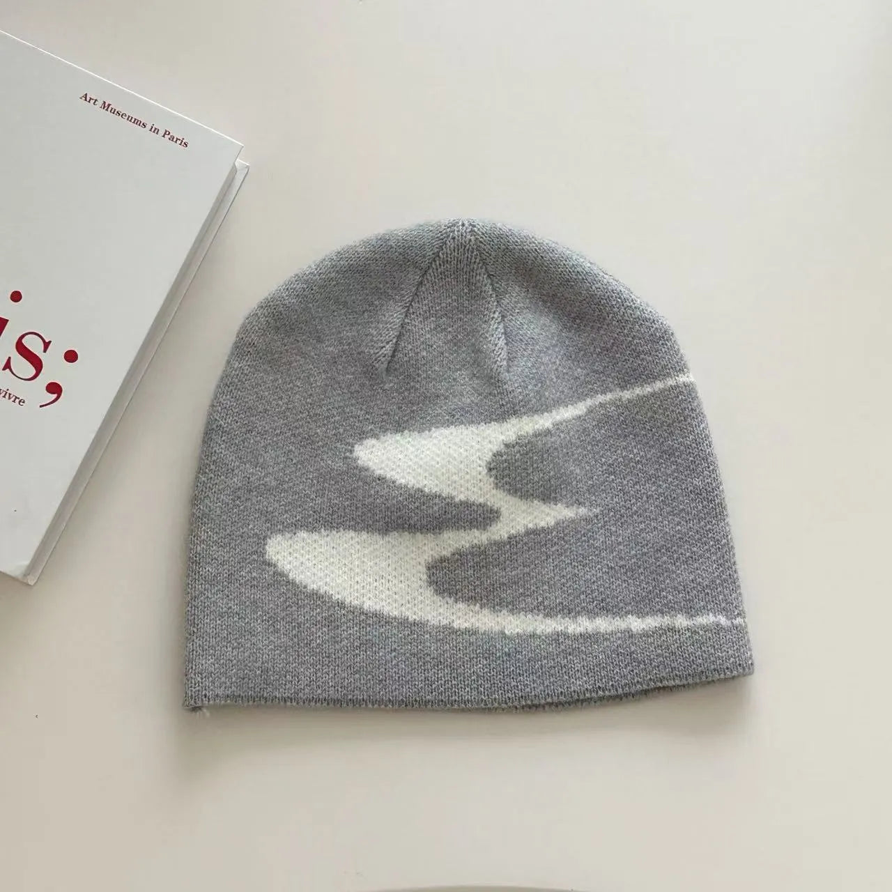 Acrylic beanie hat for men and women in black, grey, or white colours, size 56-58cm