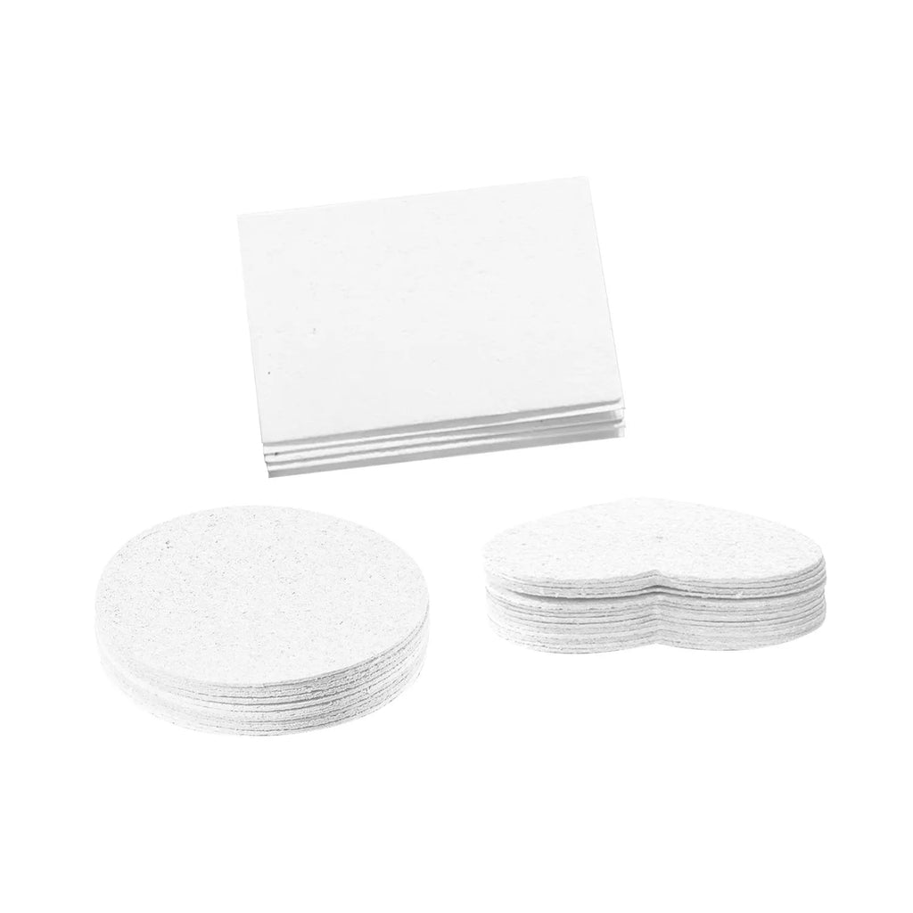 Wood pulp paper set with 30 sheets, 6 fountain pens, and heart, round, square stamp blanks for crafting