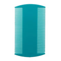 A white plastic double-sided fine-toothed flea comb for pets and humans.