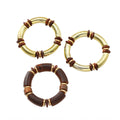 Women's exaggerated European style multi-layer wooden necklace and bracelet set in alloy
