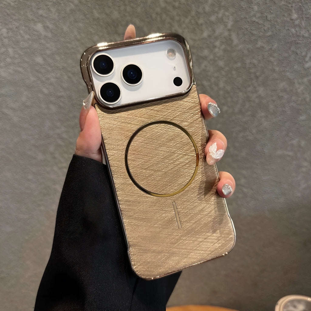 Electroplating frameless magnetic phone case for iPhone 17 in multiple colour options