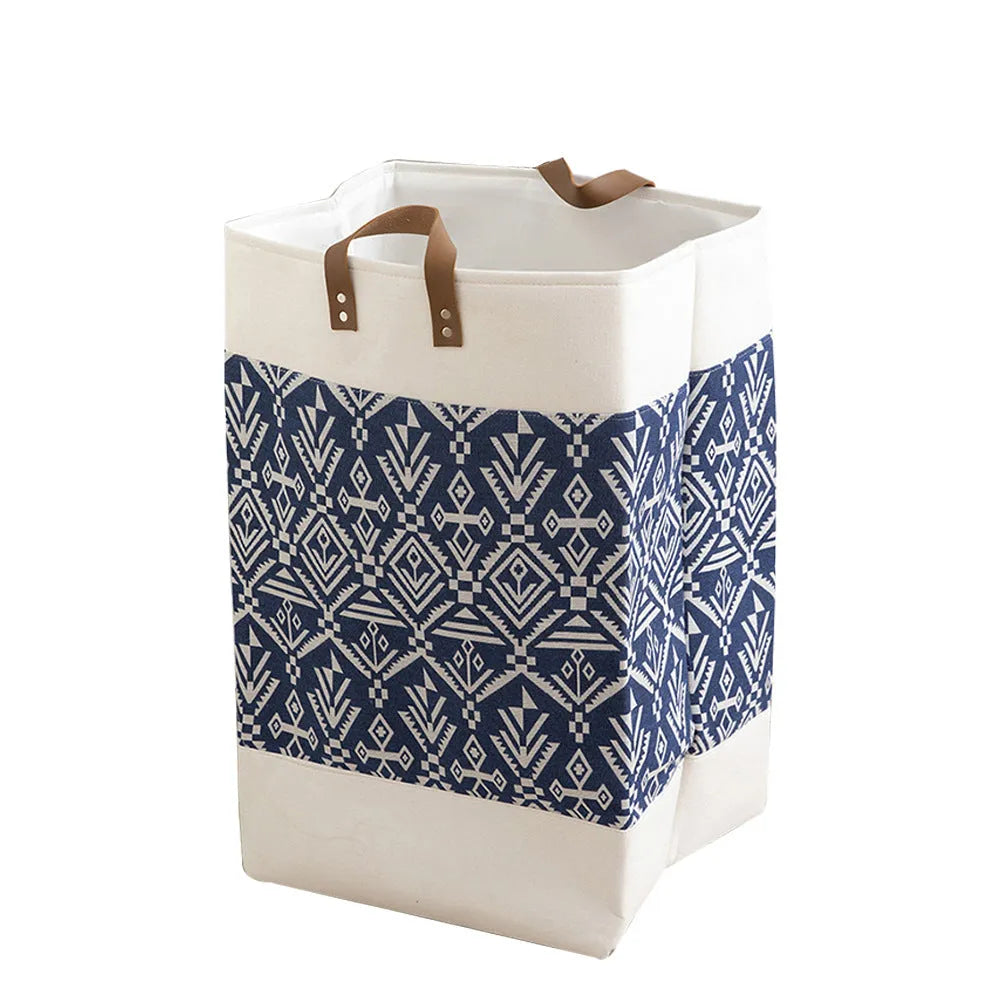 Large fabric storage bag for quilts and clothes in a choice of colours including beige letters and pastoral stripes.