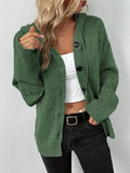 Thick coloured cotton hooded cardigan sweater with 3D stereo pattern in loose fit