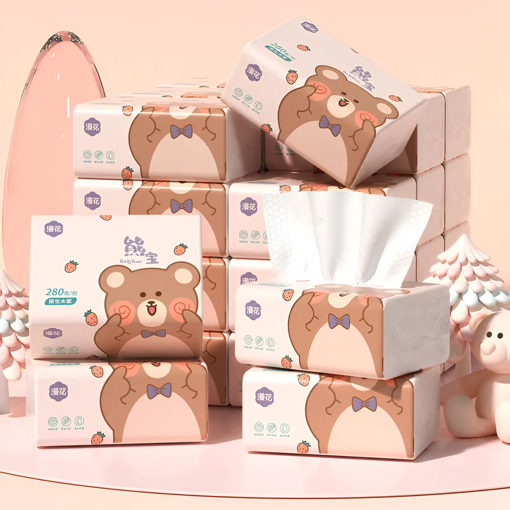 Paper extraction 30 pack full box log napkin made from natural wood pulp with five layers, 140mm x 170mm size