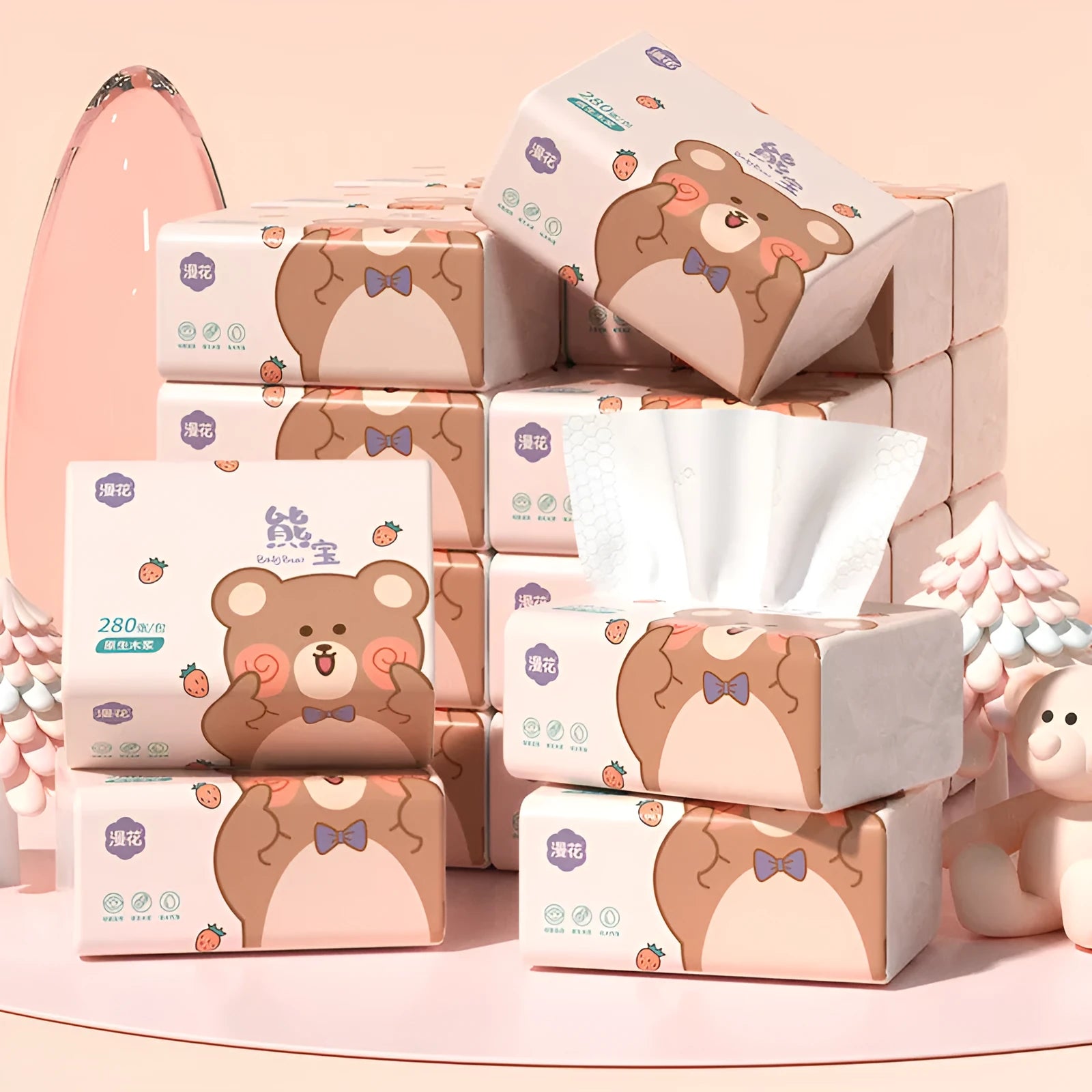 Paper extraction 30 pack full box log napkin made from natural wood pulp with five layers, 140mm x 170mm size