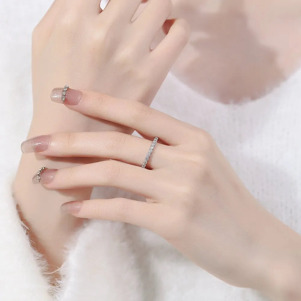 Geometric open mouth women's ring with Korean style diamond tail design in copper with electroplated finish