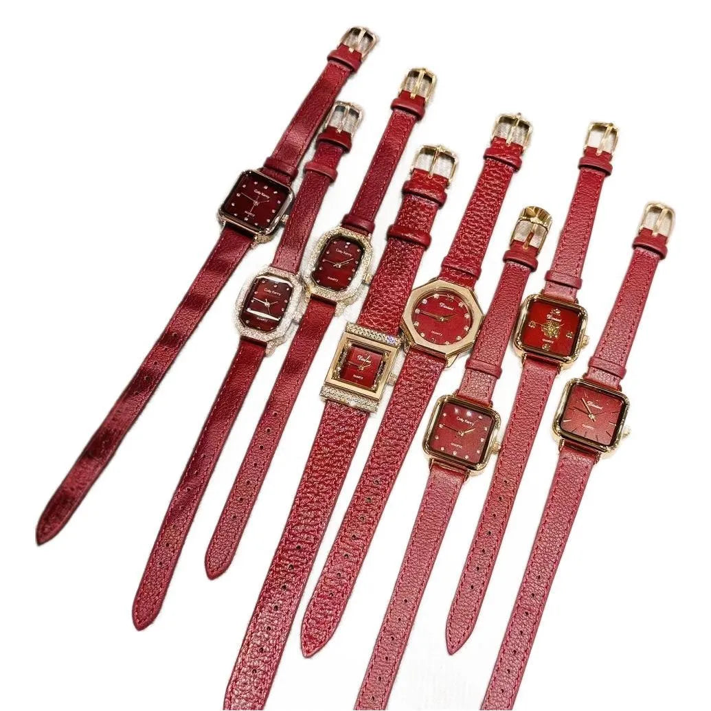Octagonal alloy women's watch in Chinese style with various decorative options.