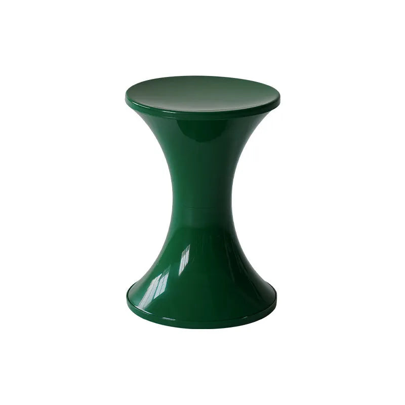 A plastic hourglass-style shoe changing stool shown in one of five available colours: black, green, red, white, or brown.