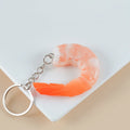 PVC injection moulded shrimp simulation keychain with door buckle bag attachment