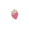 Alloy cake cat brooch with strawberry and dripping oil design in multiple colour options