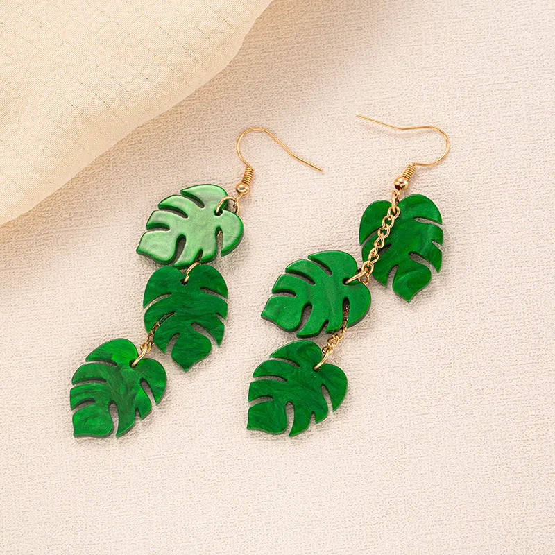 Drop-shaped alloy earrings with a colourful acrylic jackfruit design on a hook.