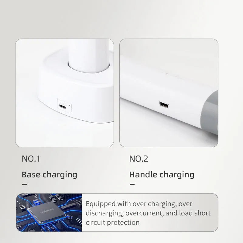 Rechargeable electric mosquito swatter with ABS plastic shell in two colour variants.
