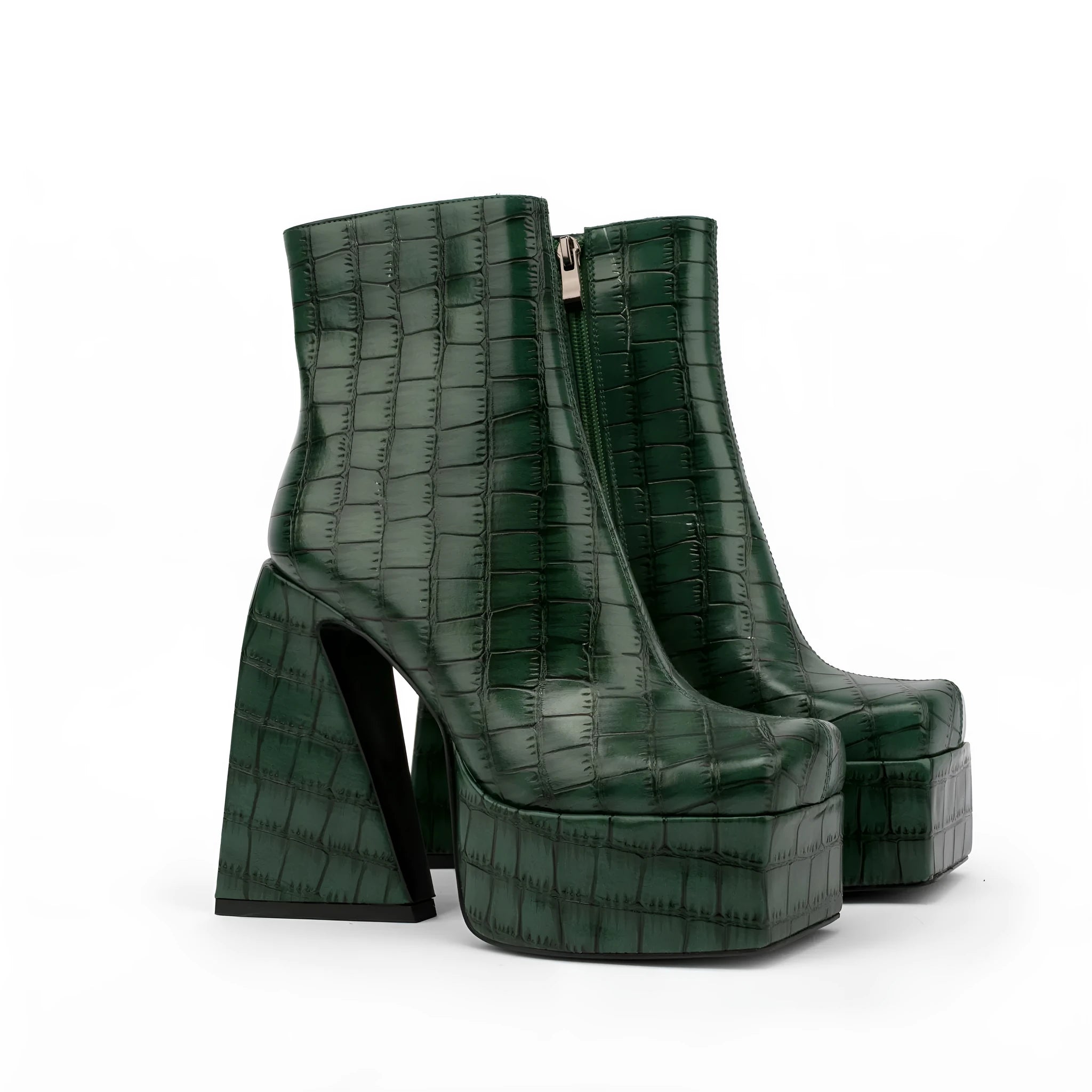 Women's artificial PU ankle boot with a super high heel, shown in a solid colour.