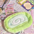 Korean style velvet pencil case with Swiss roll cake colour scheme for stationery storage