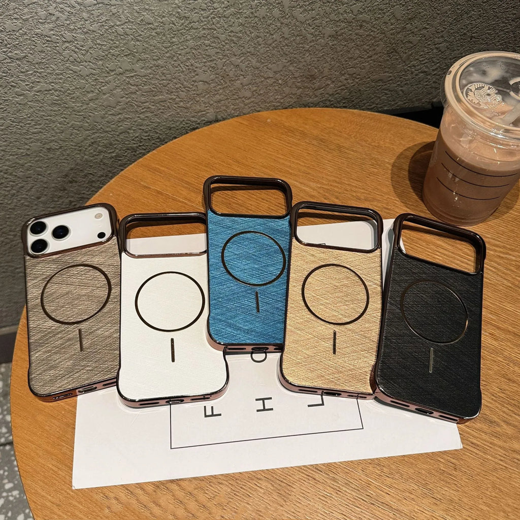Electroplating frameless magnetic phone case for iPhone 17 in multiple colour options