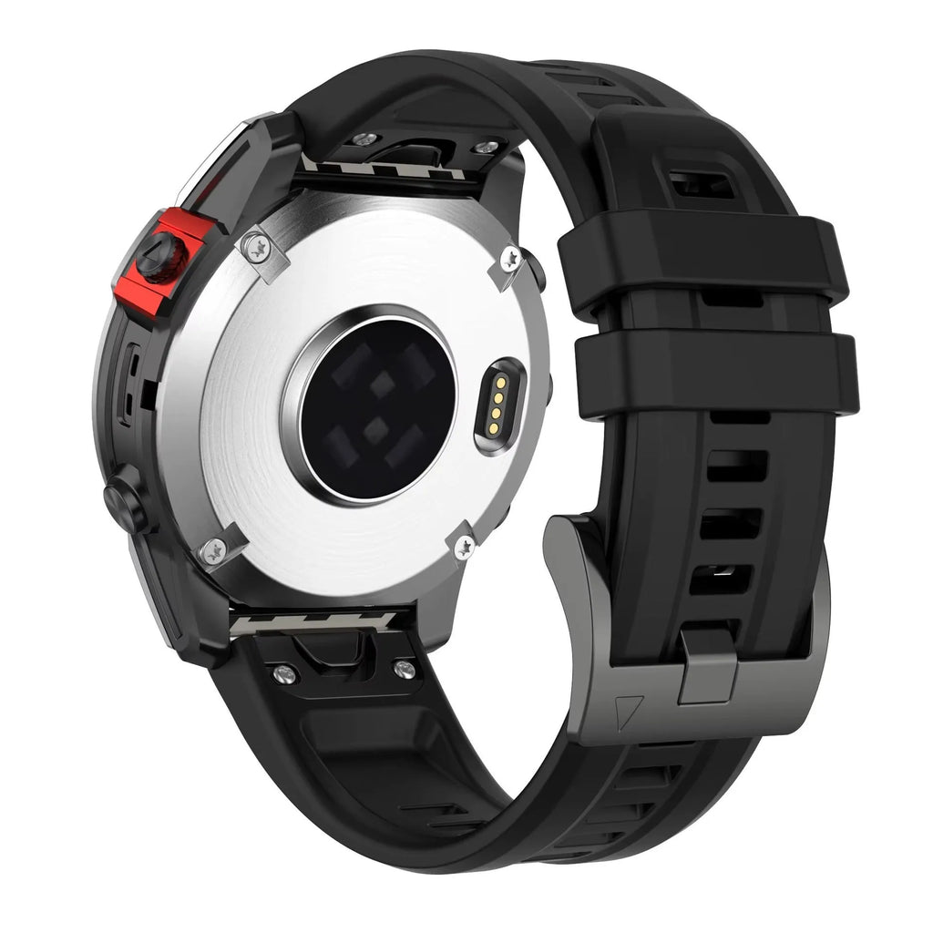 Jiaming Fenix7 quick release silicone sports watchband in multiple colours showing 20mm, 22mm, and 26mm width options