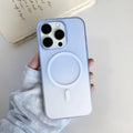Gradient coloured frosted magnetic suction iPhone case showing ultra-thin PC construction