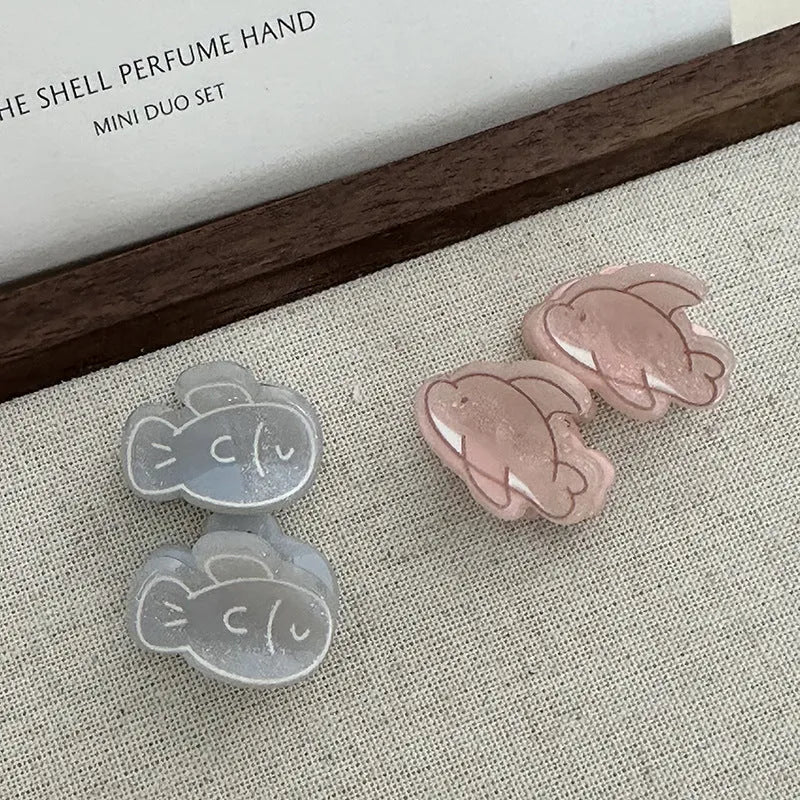Women's dolphin grabber clip in blue fish or pink dolphin, acetic acid barrette, large medium or mini size