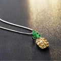 Silver-coloured Korean geometric pineapple diamond necklace on an adjustable chain.