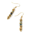 Retro geometric dangle earrings in titanium steel with 18K gold plating, colour SE22101520