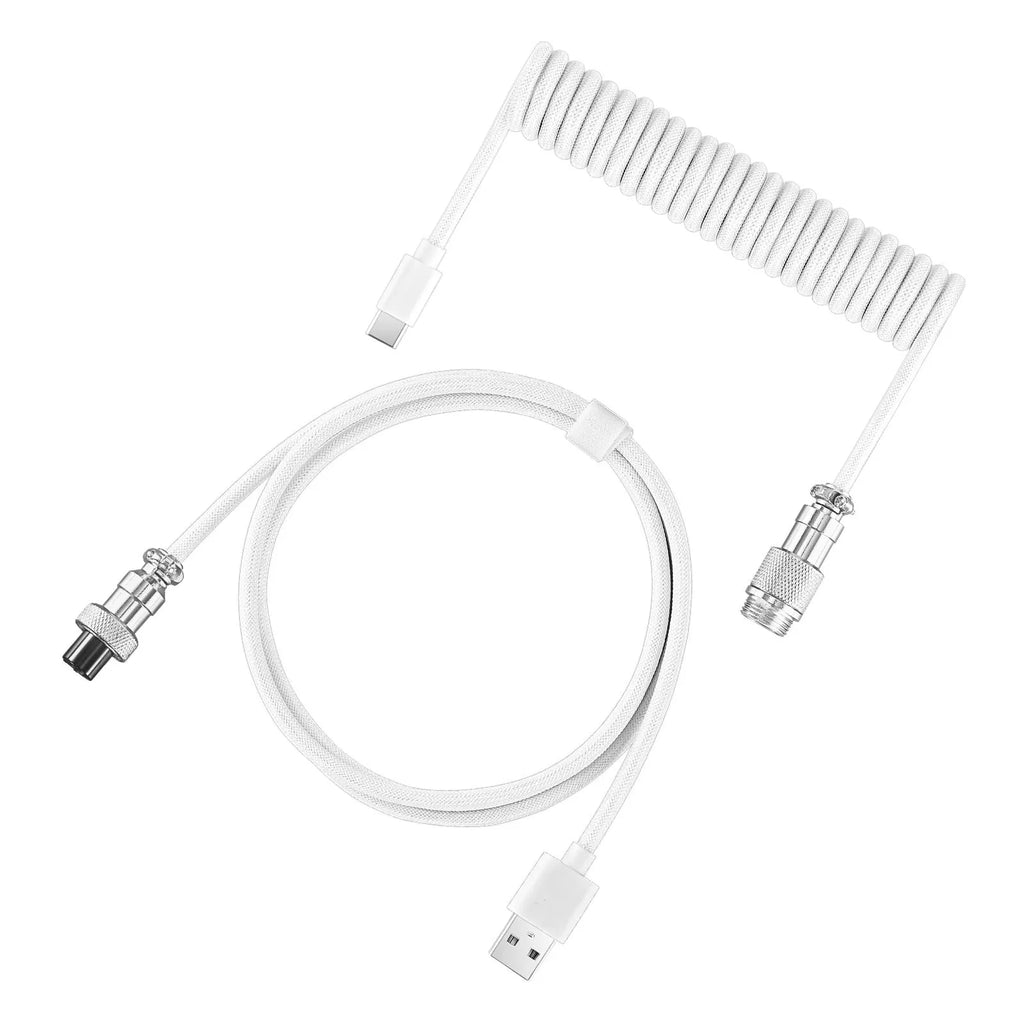 Coiled USB keyboard data cable, 3 m, with air incense insert in black, blue, pink, purple, white and green