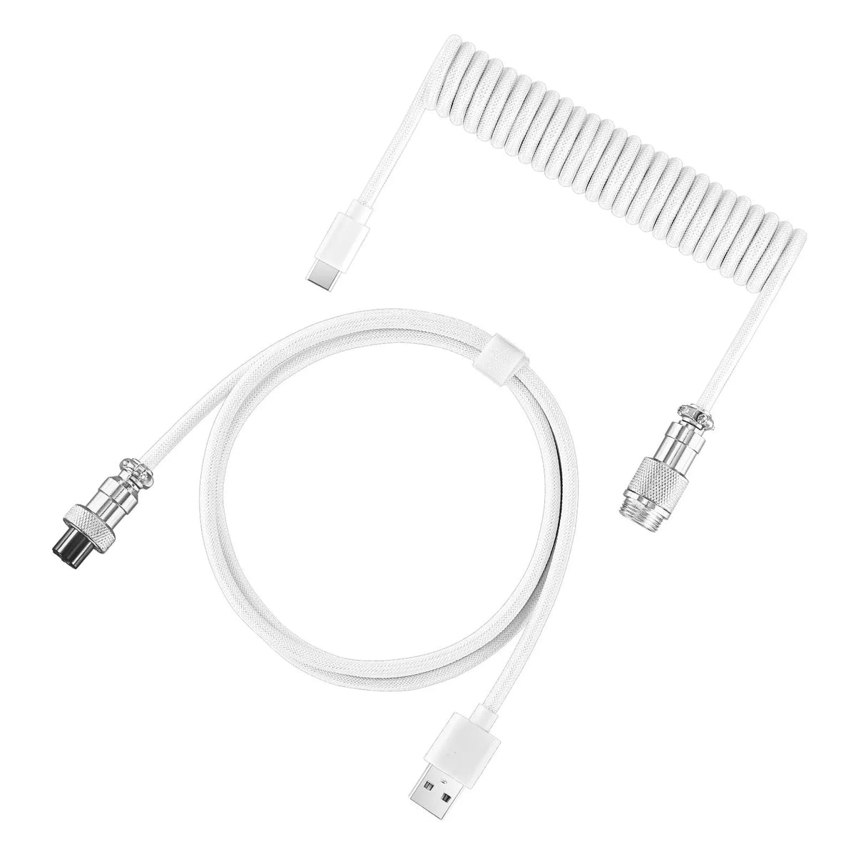 Coiled USB keyboard data cable, 3 m, with air incense insert in black, blue, pink, purple, white and green