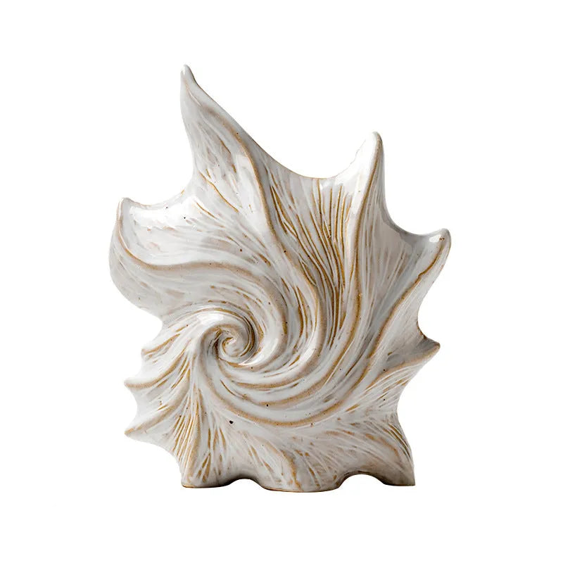 Hexagon ceramic vase with coloured glaze finish in European retro style