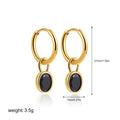 Women's retro oval zircon copper earrings in six colour variations on display