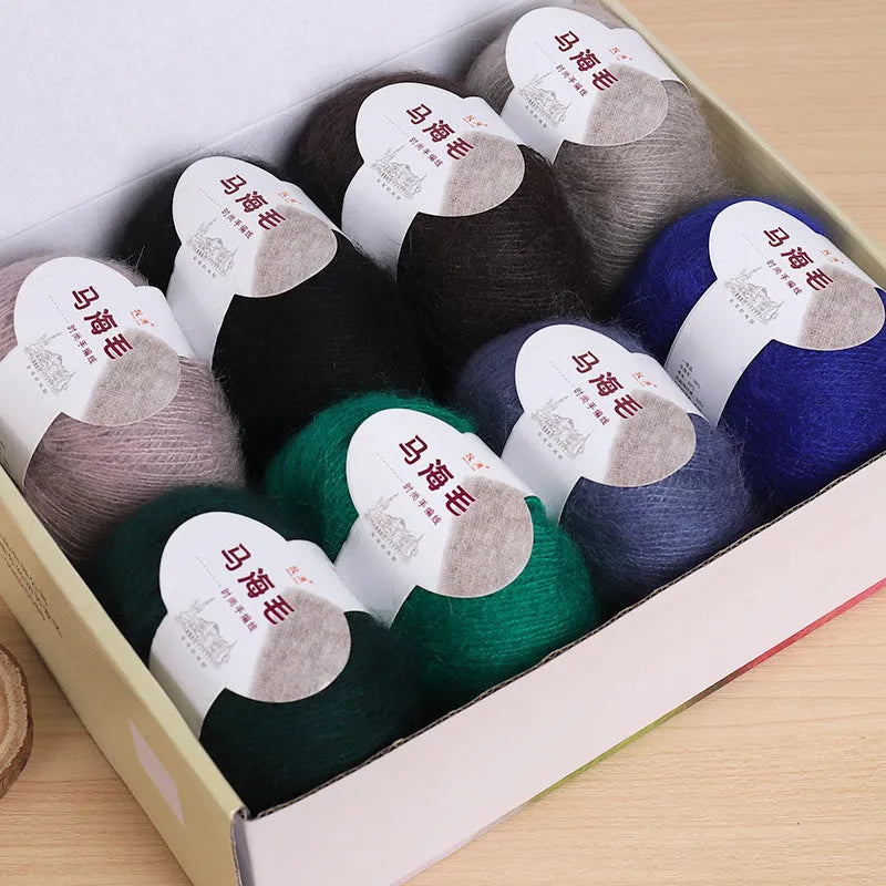 DIY mohair scarf weaving kit with one ball of wool in a choice of 34 colours.
