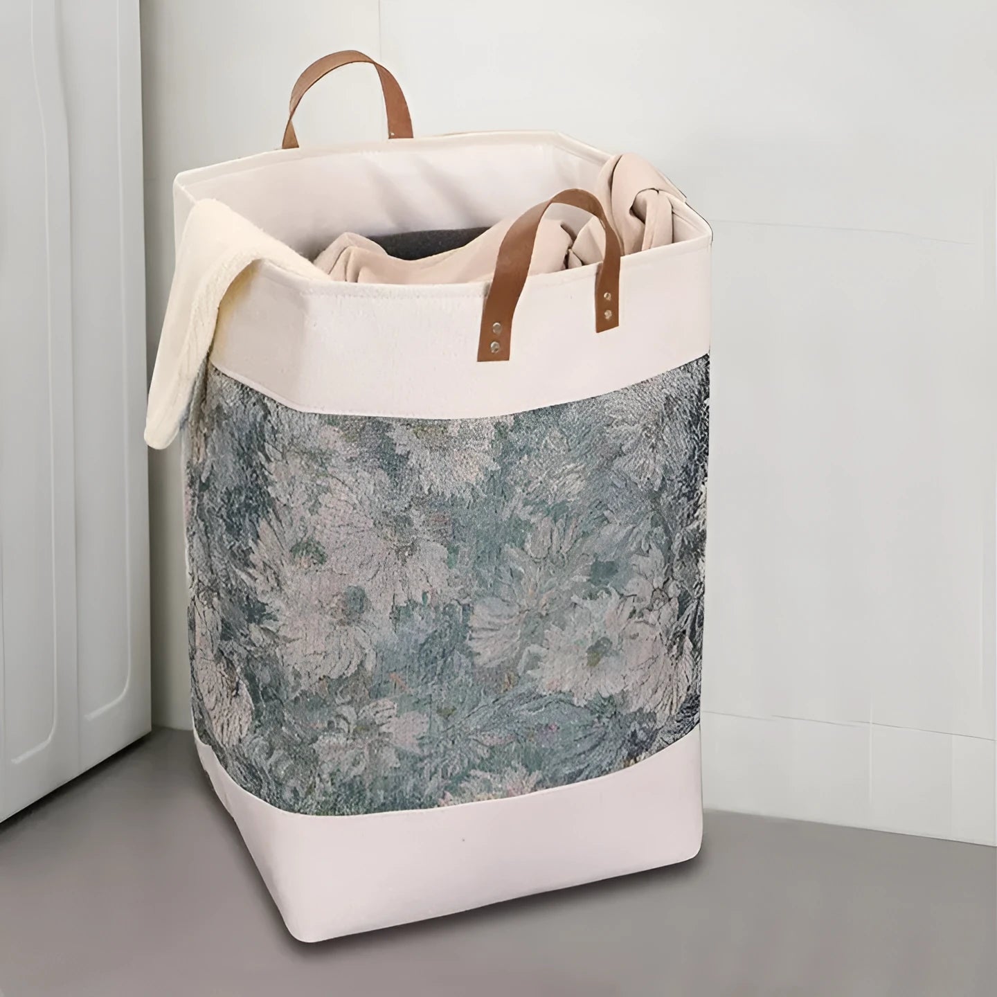 Large fabric storage bag for quilts and clothes in a choice of colours including beige letters and pastoral stripes.