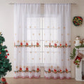 American Christmas curtain with embroidered snowflake pattern in semi-sunshade polyester fabric