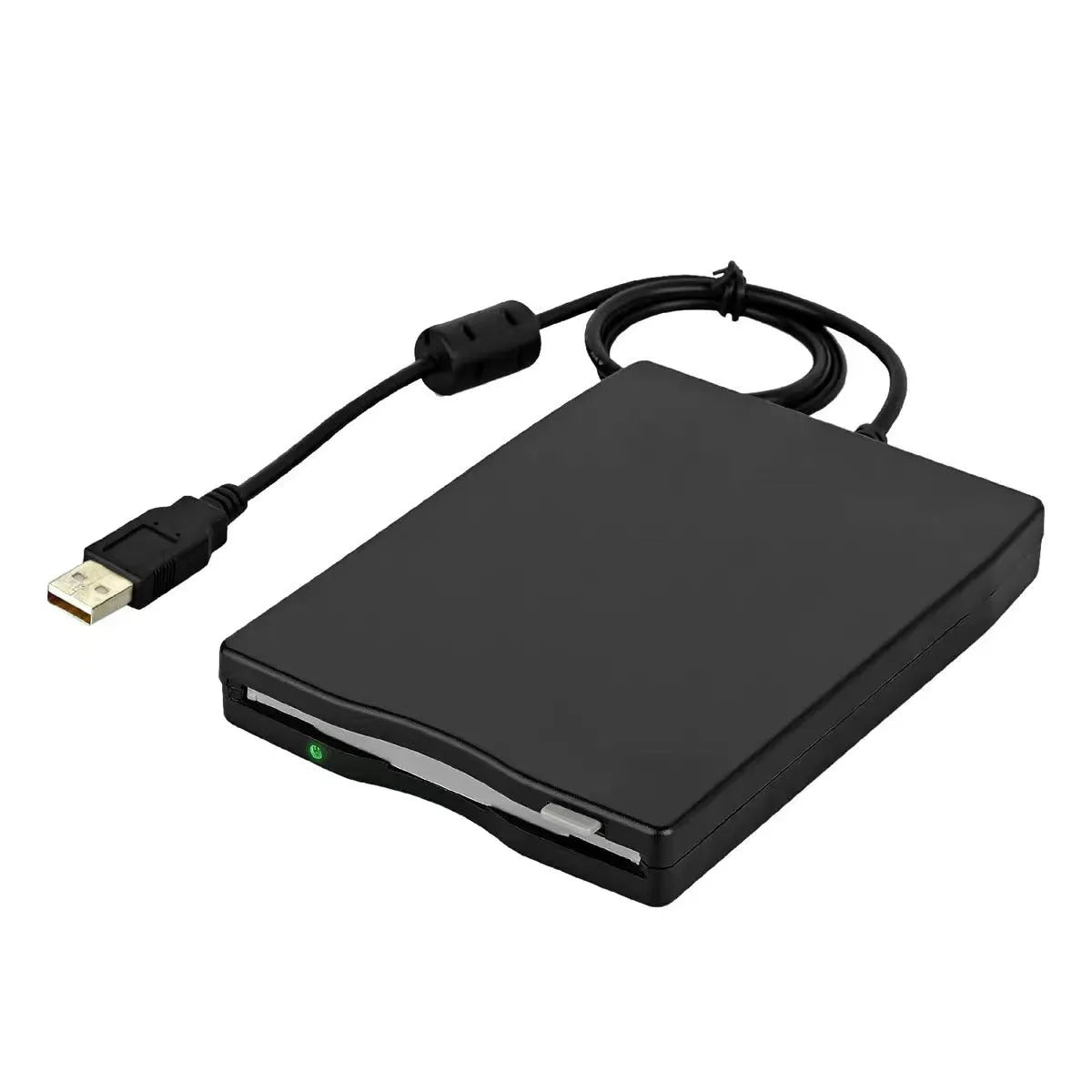 External 35 Disquete Drive USB floppy disk reader and writer in black colour