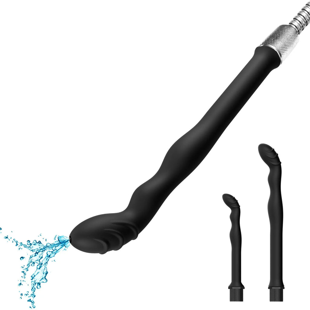 Black silicone hosepipe flusher cleaning tool in large and small size options.