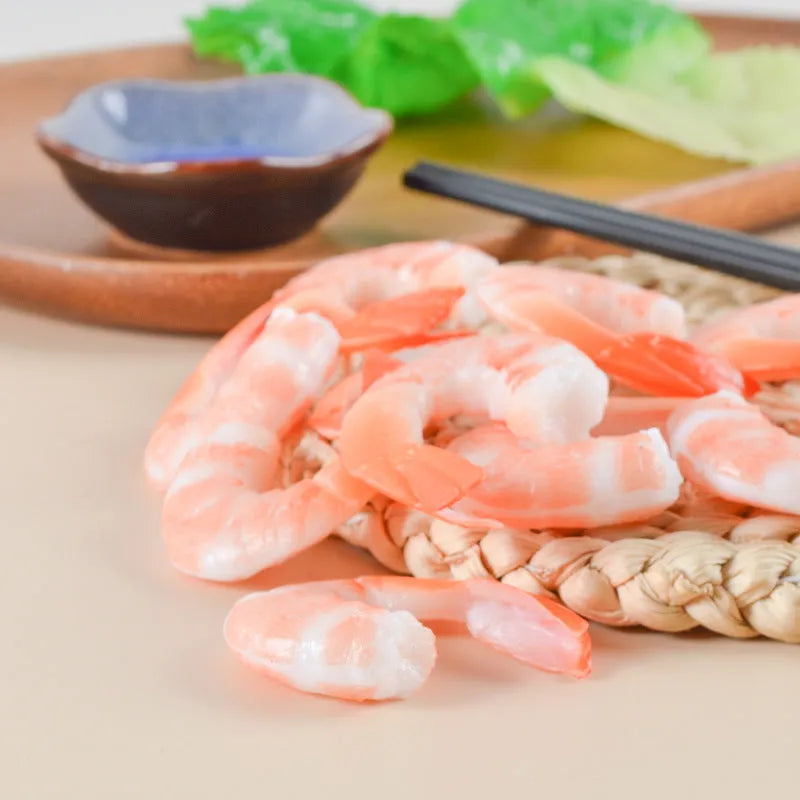 PVC injection moulded shrimp simulation keychain with door buckle bag attachment