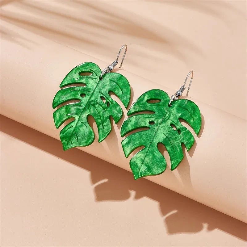 Drop-shaped alloy earrings with a colourful acrylic jackfruit design on a hook.
