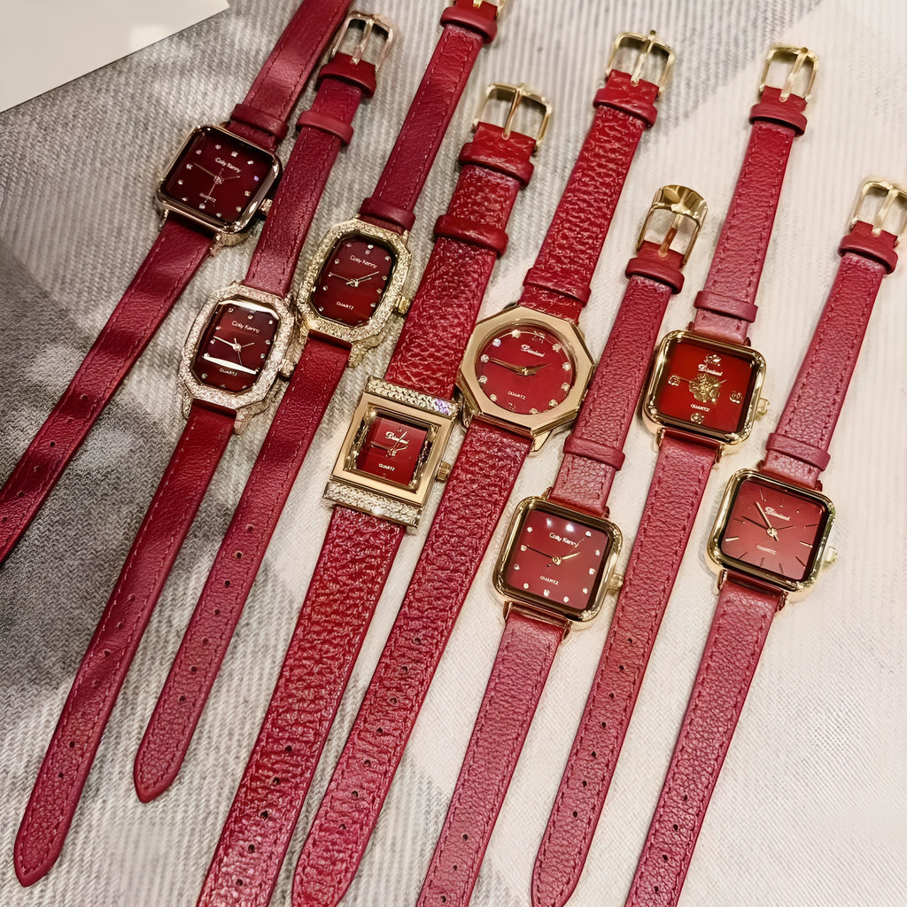 Octagonal alloy women's watch in Chinese style with various decorative options.