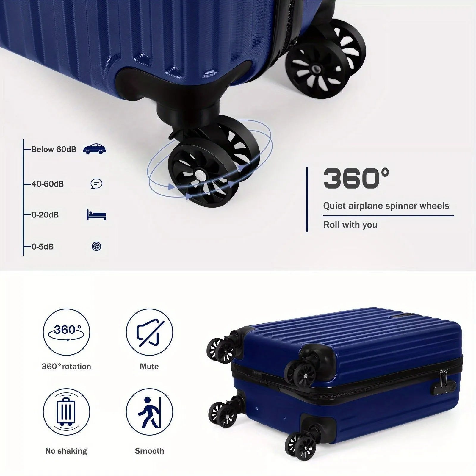 Aluminium alloy luggage and mini box travel set with matching 14in and 20in trunks in towel colour