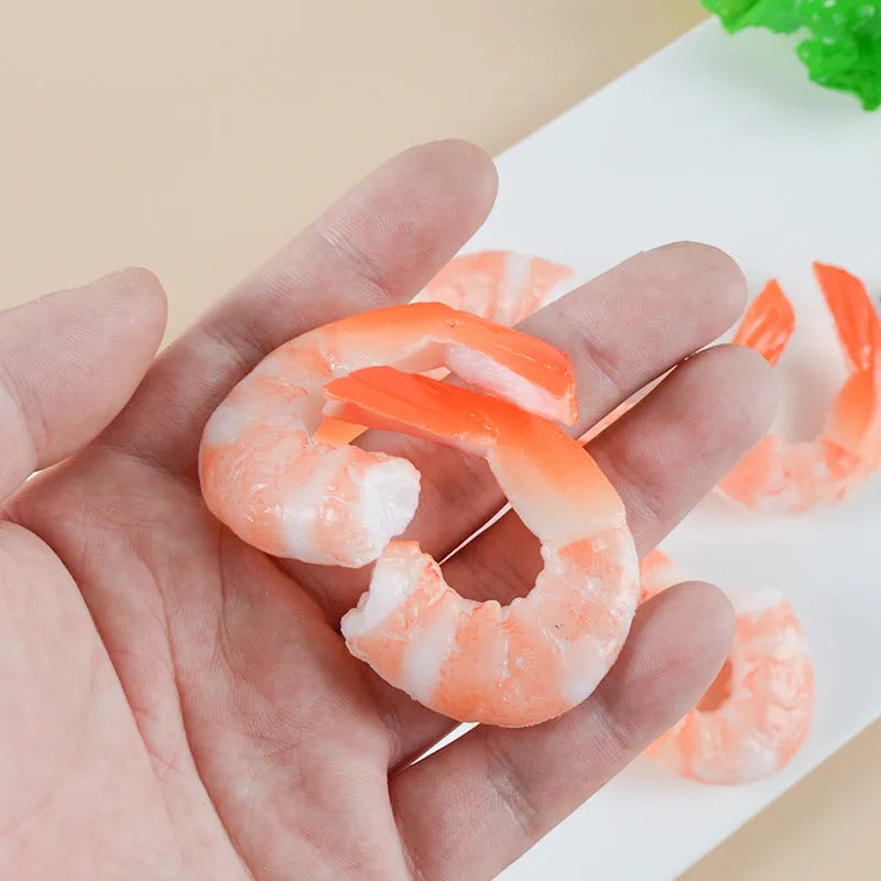 PVC injection moulded shrimp simulation keychain with door buckle bag attachment