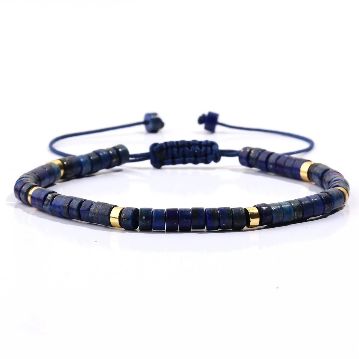 Tigereye and turquoise cylindrical flat bead women's bracelet, hand-woven with geometric bamboo joint texture