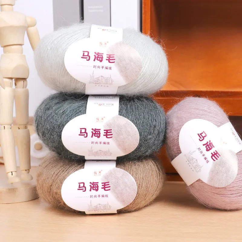 DIY mohair scarf weaving kit with one ball of wool in a choice of 34 colours.