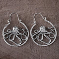 Vintage antique silver octopus earrings with detailed animal modelling for men and women