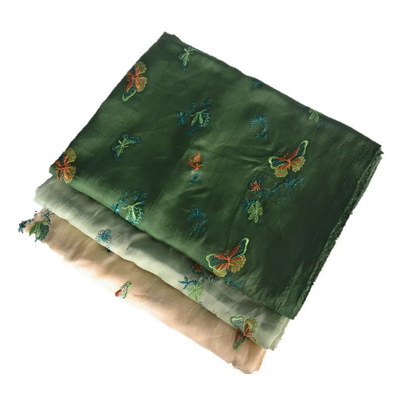 Pure ramie Hanfu fabric in beige, grass green, or dark green colours, 140cm wide textile for traditional Chinese clothing
