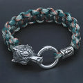 Handmade wolf head bracelet with Luen character design in camouflage colour