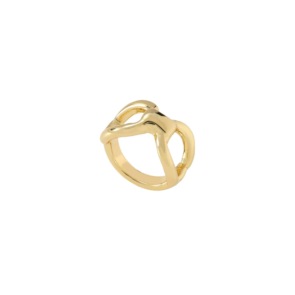 Titanium steel women's ring with butterfly bow design in gold or steel colour