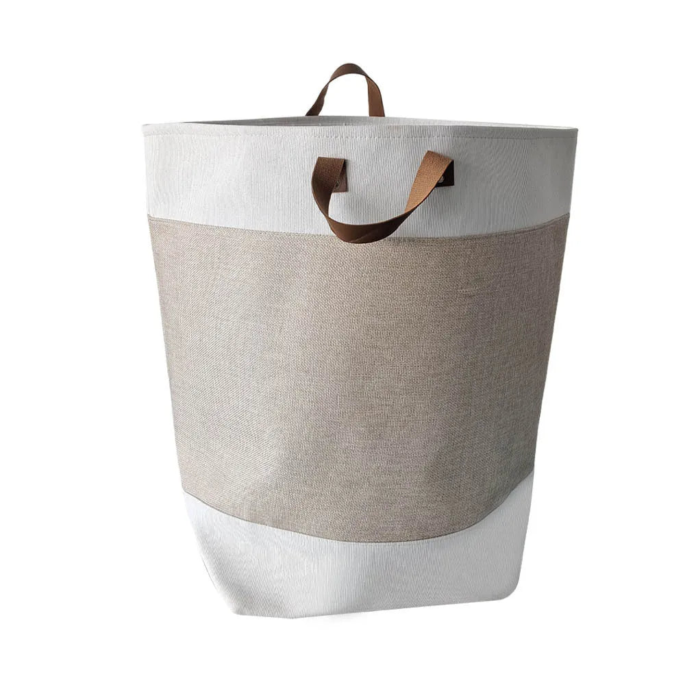 Large fabric storage bag for quilts and clothes in a choice of colours including beige letters and pastoral stripes.