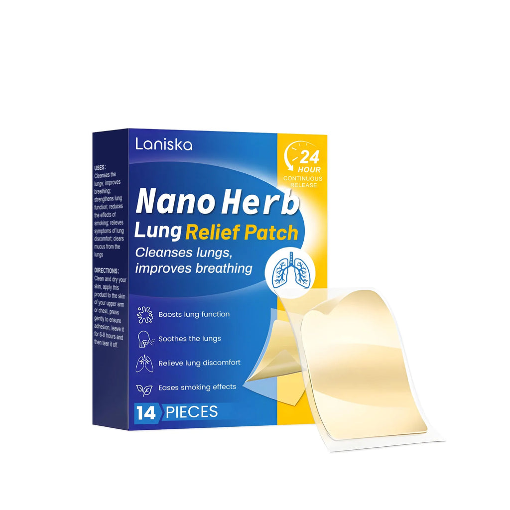 Box of 14 Lung Care Soothing Patches for cough relief with herbal ingredients