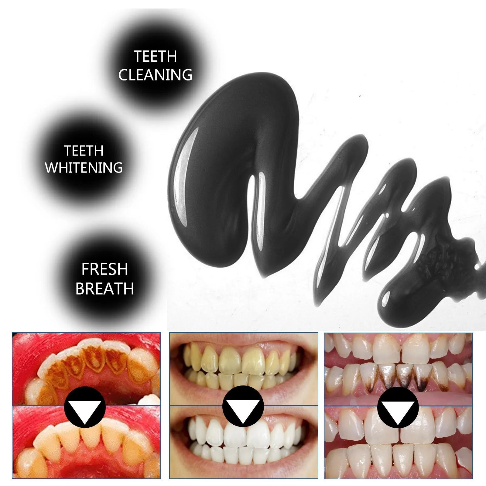 30ml tube of bamboo charcoal bright white and stain removing toothpaste with mint flavour